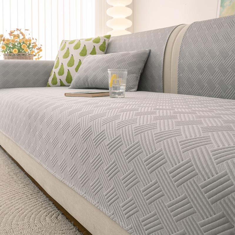 New Spring And Summer Ice Silk Cool Sofa Cushion Summer Non-Slip Thin Sofa Seat Cushion Solid Color Cover Towel