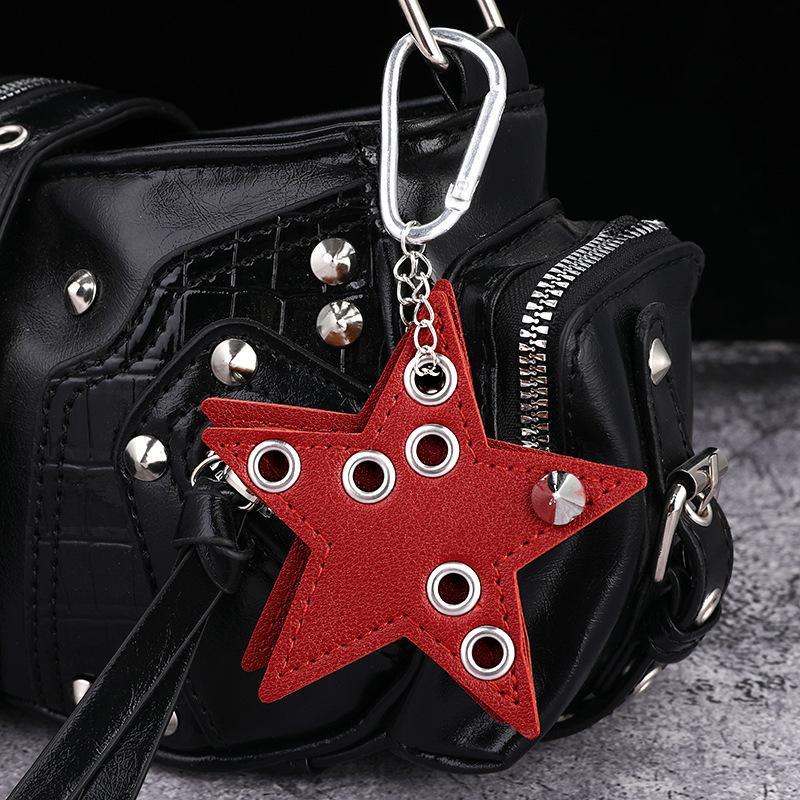 Five-Pointed Star Keychain Handmade Drilling And Puncture Colorful Creative Bag Pendant Backpack Decoration