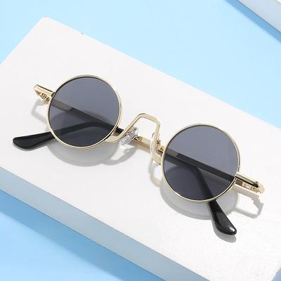 Nouvelles lunettes de soleil rondes rétro à petite monture Version coréenne lunettes de soleil en métal à la mode pour hommes et femmes petites lunettes