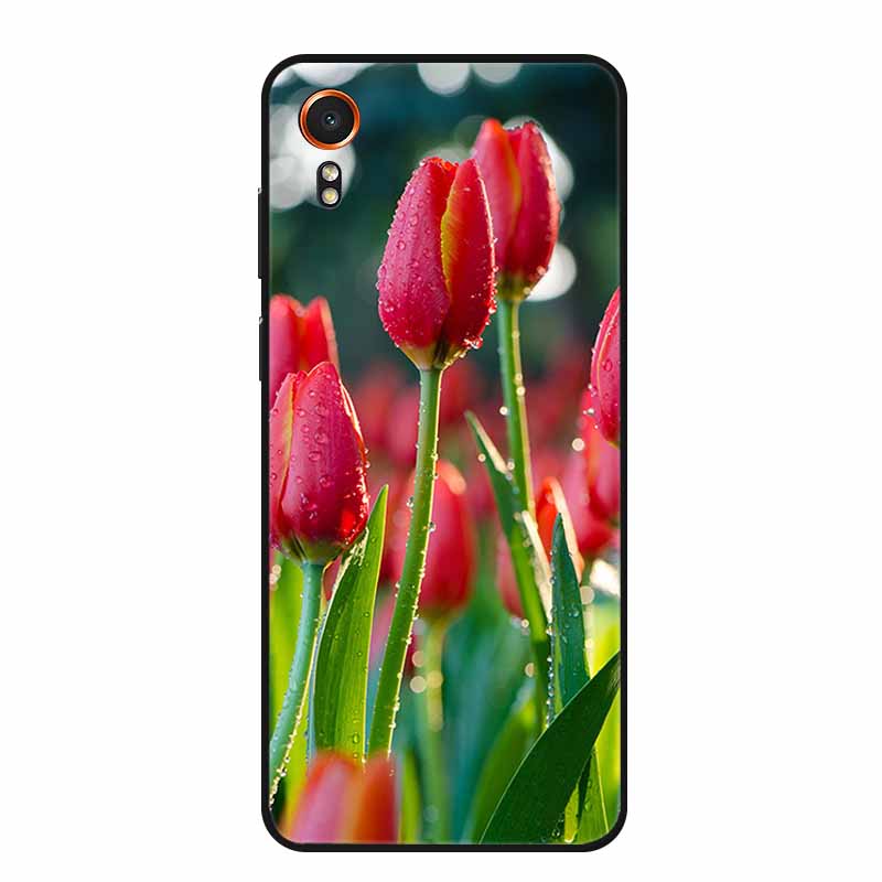 For Samsung Galaxy Xcover 7 Case Fashion Flowers Black Silicone Soft Back Cover For Samsung Galaxy Xcover7 Phone Case Coque Capa