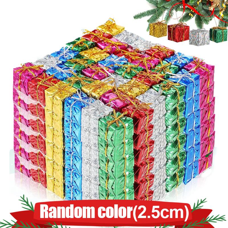 

12-120 шт. Мини-подарочные коробки, подвески для рождественской елки, красочные пенопластовые подарочные коробки, украшения для дома на Новый год своими руками 12pcs