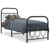 VidaXL Cadre de lit métal sans matelas avec pied de lit noir 75x190 cm 377125