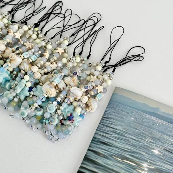 Beaded Camera Wrist Strap Faux Pearl Rhinestone Phone Bracelet Digital Camera Charm Lanyard Keychain Chain for Phone