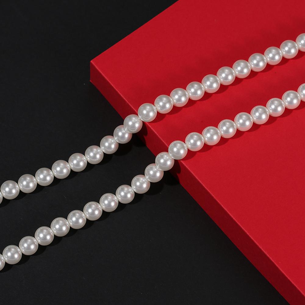 2-12mm Round Imitation Pearl Freshwater Shell Loose Spacer Beads for Jewelry Making DIY Necklace Bracelet Accessories