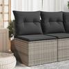 VidaXL Garden Sofa Without Armrests Cushions, Seat with Cover, Outdoor Patio Balcony Terrace Furniture, Grey Resin 366112