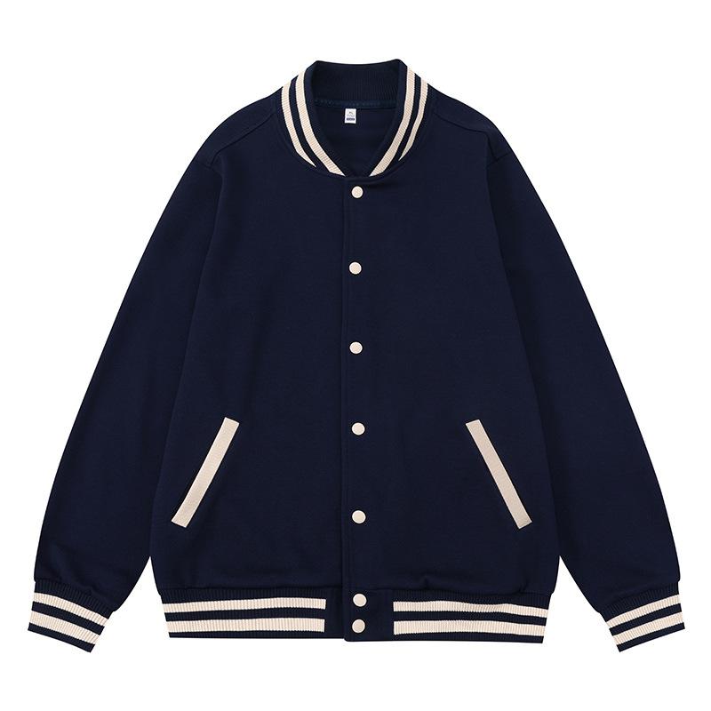 

Модная мужская бейсбольная куртка весна-осень с воротником-стойкой в корейском стиле, повседневные куртки и пальто, мужская приталенная куртка-бомбер для занятий спортом на открытом воздухе M темно-синий