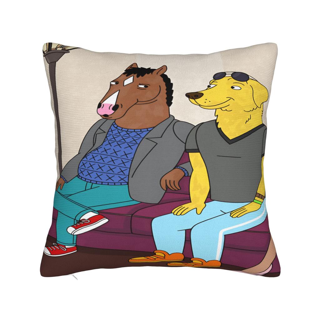Pillow Case Anime B-BoJack H-Horsemans Soft Pillow Cover For Sofa Couch Bed Living Room Cute Funny Pillowcases