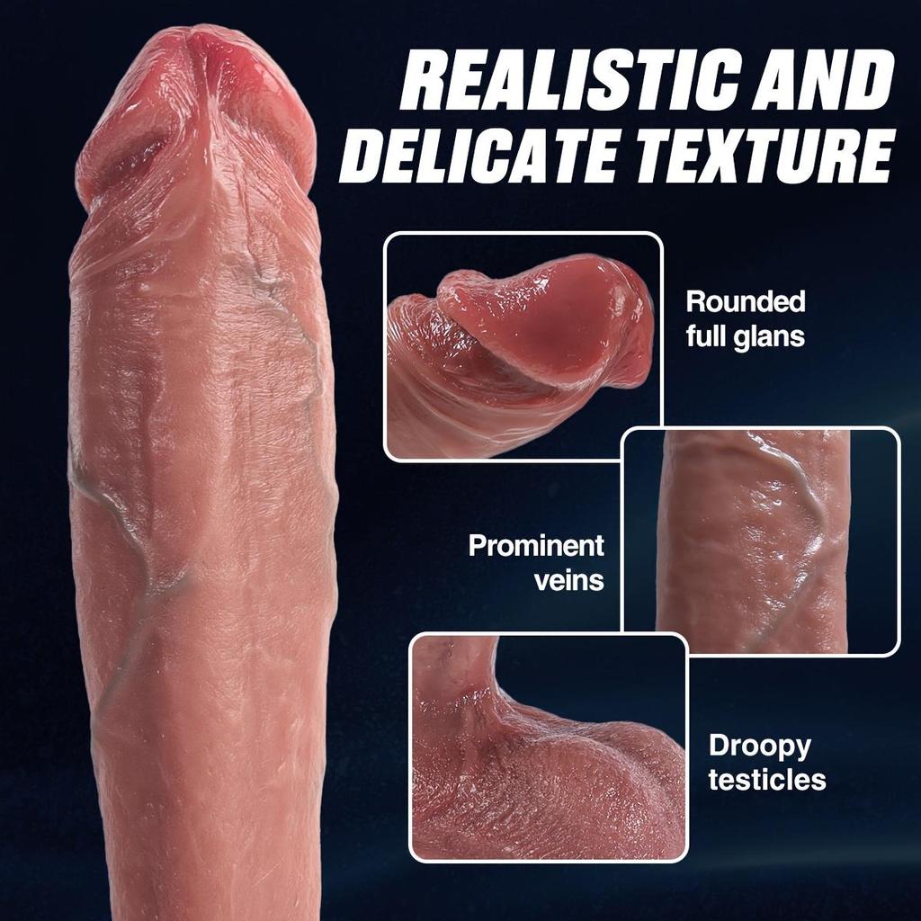 10.5" Realistic Thrusting Dildo – Liquid Silicone, 10 Vibration Modes, Battery Powered, G-Spot Anal Stimulation, Adult Sex Toy for Couples & Solo Use