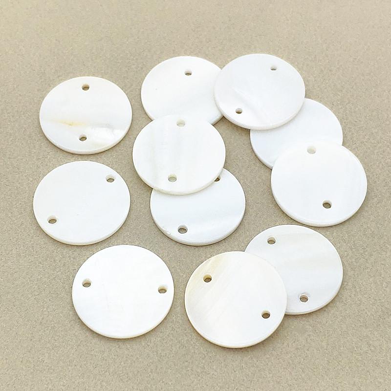 New Arrival! 25/30mm 100pcs Natural Shell Double Hole Connectors Round Charm For Handmade Jewelry Necklace/Earrings DIY Making