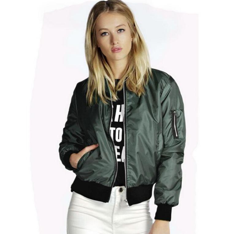 Spring Autumn Women Basic Bomber Jacket Fashion Streetwear Long Sleeve Coat Solid Color Casual Female Outerwear