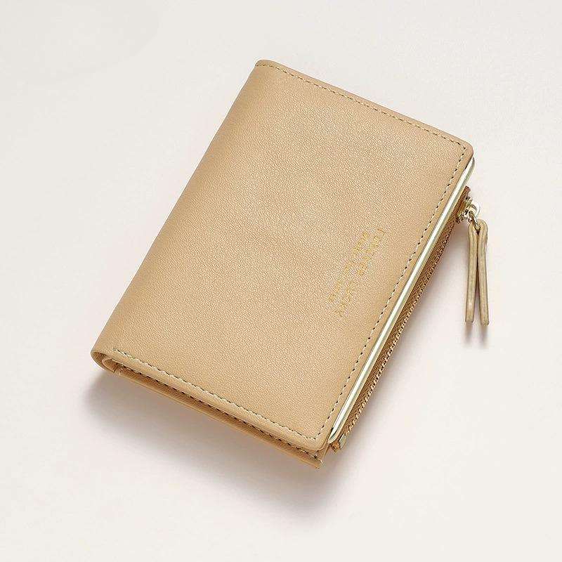 Women Short Wallet Ultra-Thin PU Leather Clutch Zipper Coin Purse Mini Money Bag Girls Small Cute Pink Card Holder