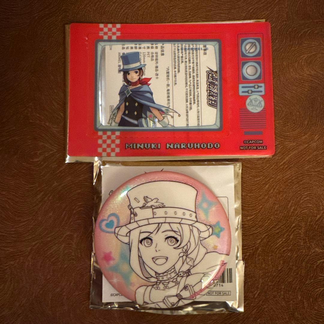 [USED] Ace Attorney China Exclusive Phoenix Wright Cafe Bonus Can Badge Clear Card