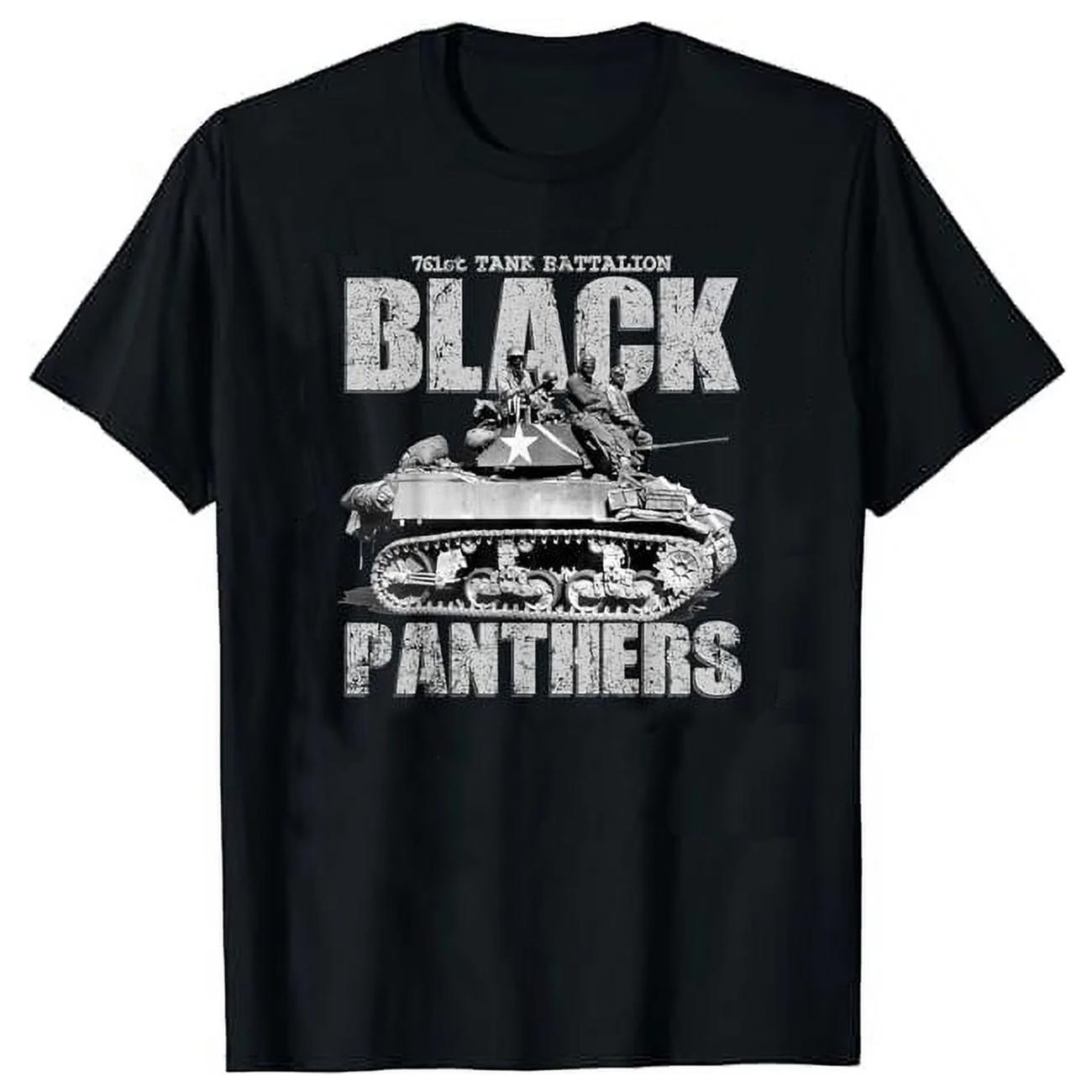 

Black Panthers 761st Tank Battalion WW2 Tank Squadron T-Shirt 100% Cotton O-Neck Short Sleeve Casual Mens T-shirt Streetwear ... S разноцветный