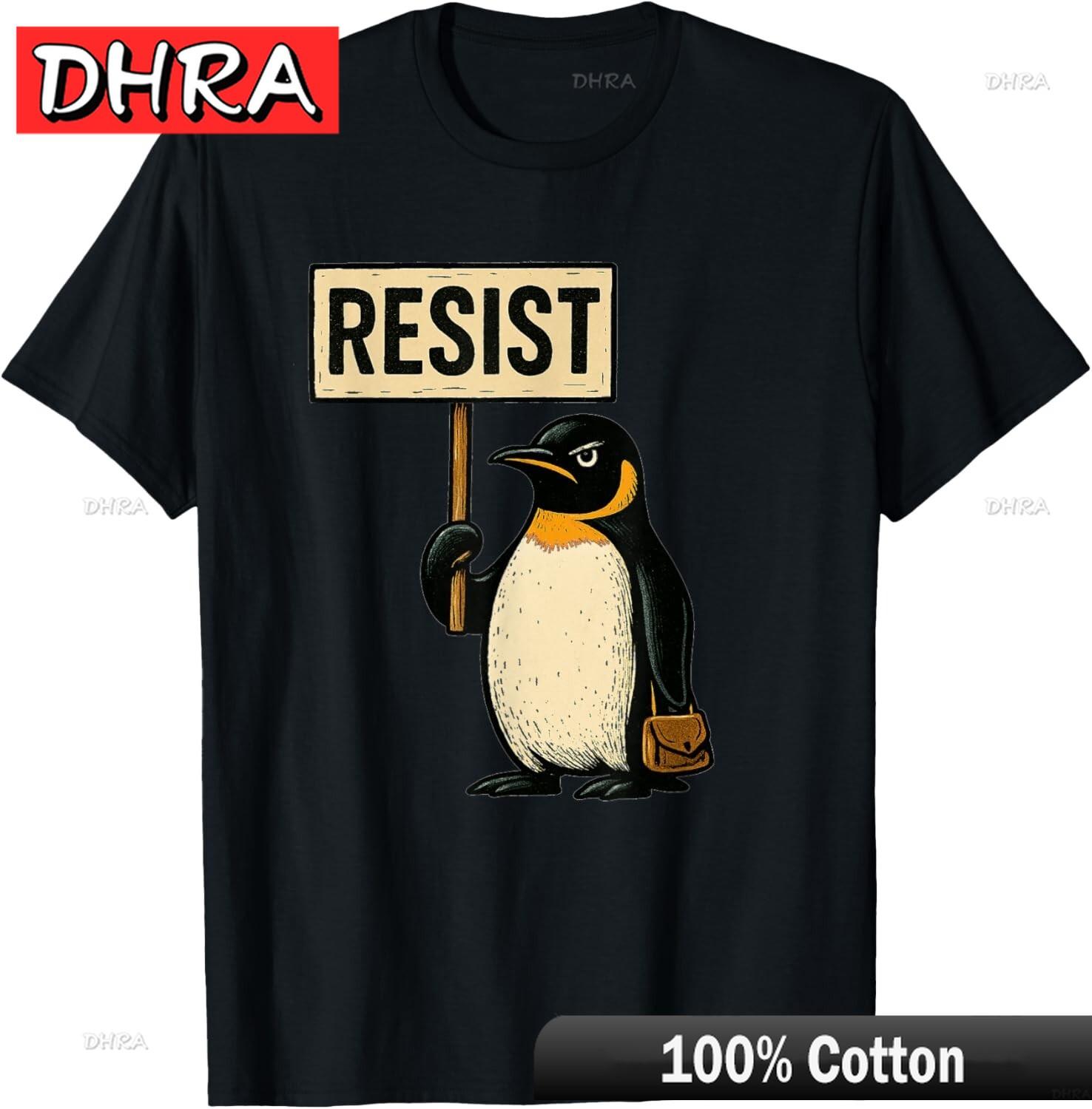 Resist Penguin Activism Graphic Design TShirt Unisex Comfort for Women Loose Graphic Tee Shirt Unisex Aesthetic Casual Top 4XL