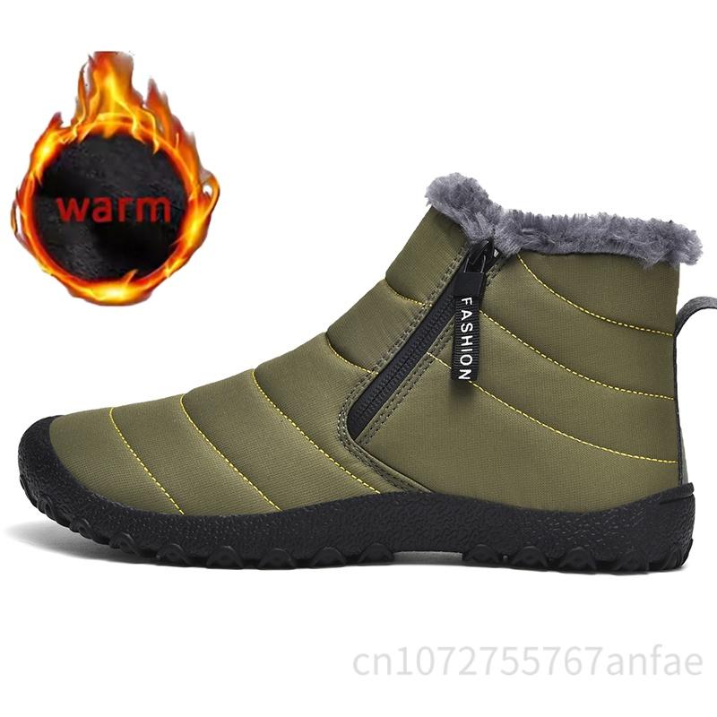 Winter Outdoor Schneestiefel Wanderschuhe Herren Skischuhe High-Top Baumwollschuhe Kältefest Outdoor Sneaker Wasserdicht Rutschfest