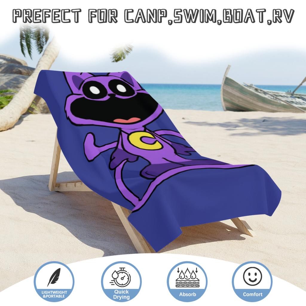 Catnap Smiling Critters Beach Towel Poncho Bathing Towels Cover-Ups Quick Dry Sand Free Yoga Spa Gym Pool