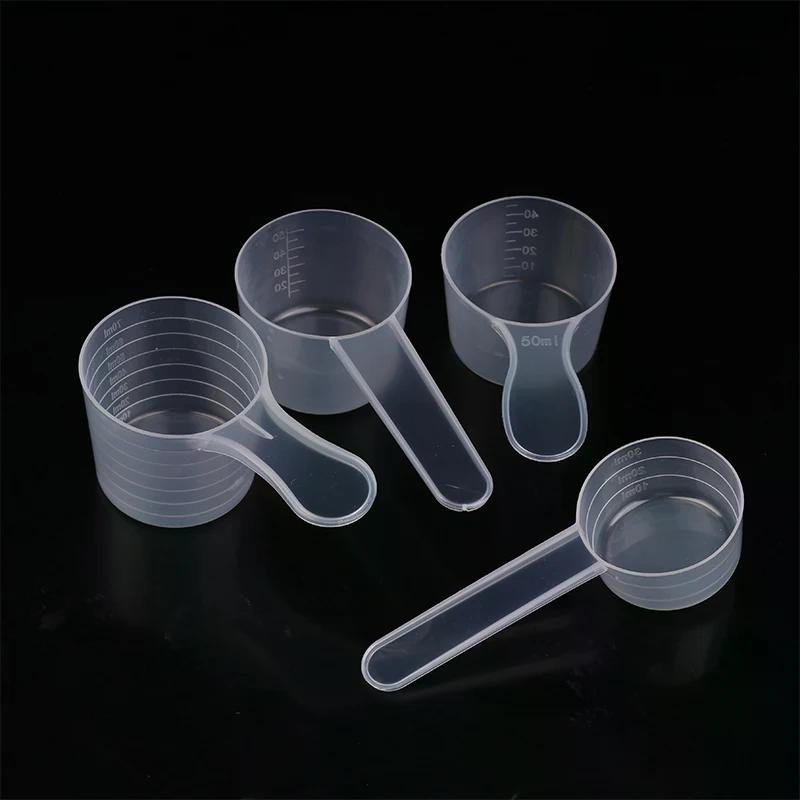 10Pcs 15/25/30/35g Transparent Plastic Milk Powder Spoon With ML Graduated Kitchen Baking Measuring Spoon