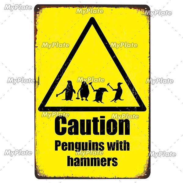 ATTENTION Sign Vintage Metal Sign Tin Sign Vintage  Decoration Plaque Home Wall Decor Bar Sign Home Decor Poster Custom