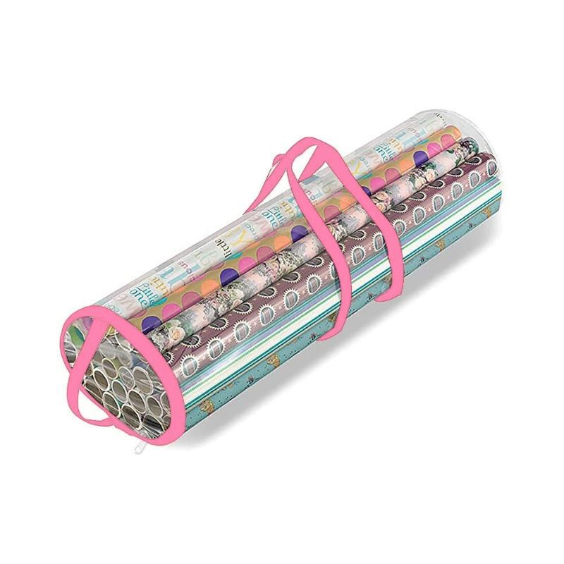 Large Capacity Wrapping Paper Organizer Oxford Fabric Tear Resistant with Tool Pockets for Household Storage