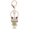 Cartoon Frog Key Chain Shy Prince and Princess Couple Key Ring Women's Bag Pendant Crystal Rhinestone Crafts