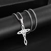 New Irish Knot Cross Necklace European and American Popular Four Sided Hollow Stainless Steel Pendant Trendy Necklace Decoration