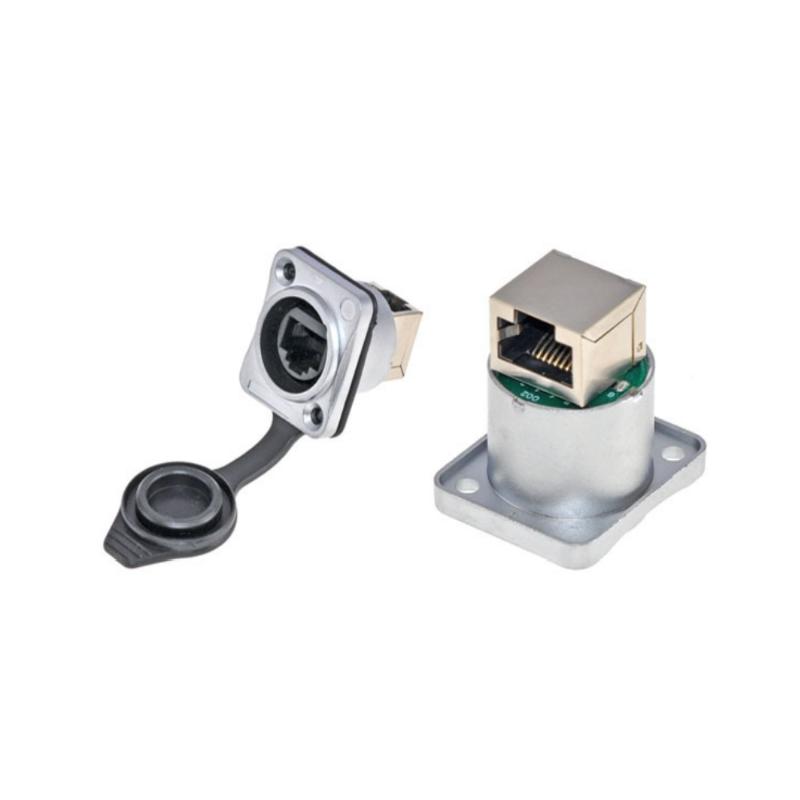 NE8FDE NE8FDP RJ45 Panel Mount D Type Connector 8P8C 1Pcs Ethernet Adapter for Telecom Network Maintenance Work