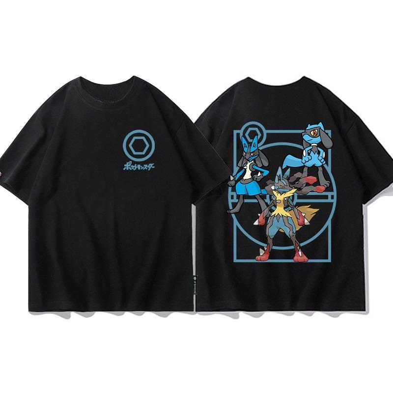 2026 Summer Pokemon Charizard Evolution Double Sided Print T-Shirt  Oversized Couple & Family Tee for Travel & Sports