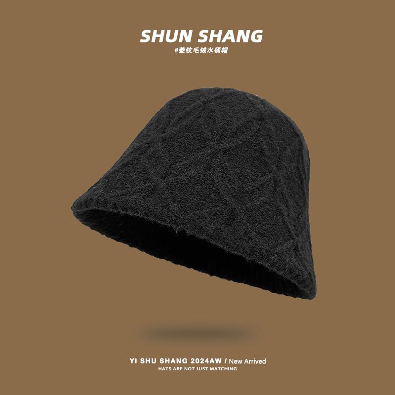 

Плюшевая панама женская осенне-зимняя для маленького лица, универсальная, теплая, однотонная, темпераментная, повседневная, простая панама Adult average size (55-58CM)