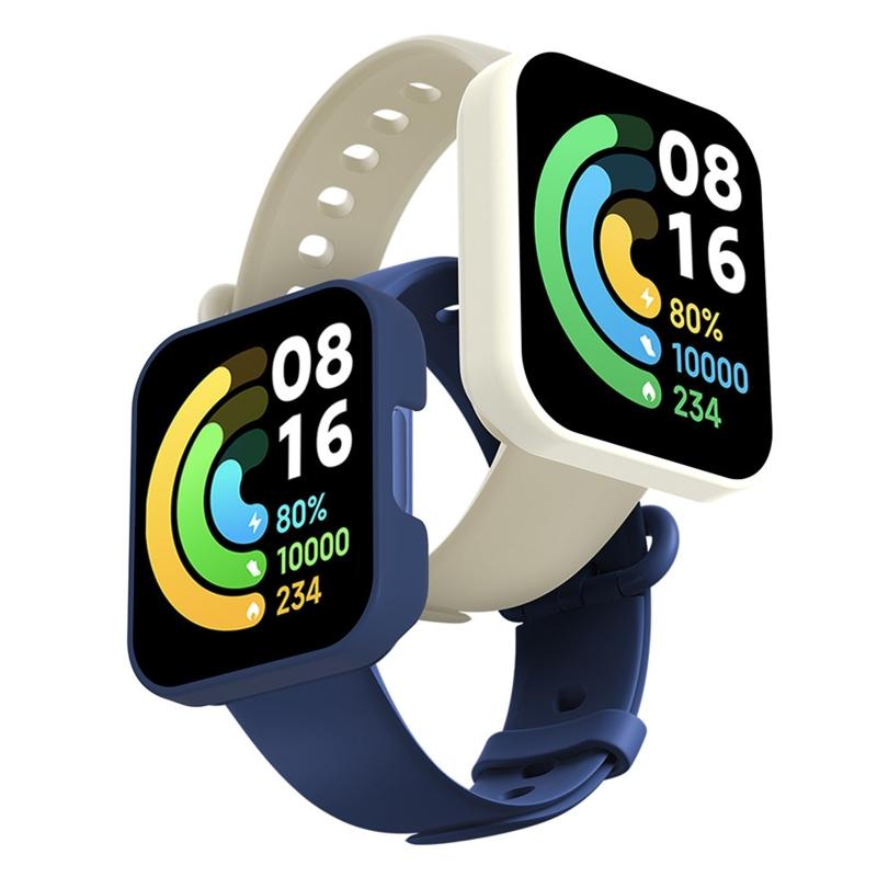 Passend für Redmi Watch 2 Gehäuse Hülle Gehärtete Folie Displayschutz Stoßfest Einteilig für Schale für Smartwatch Co