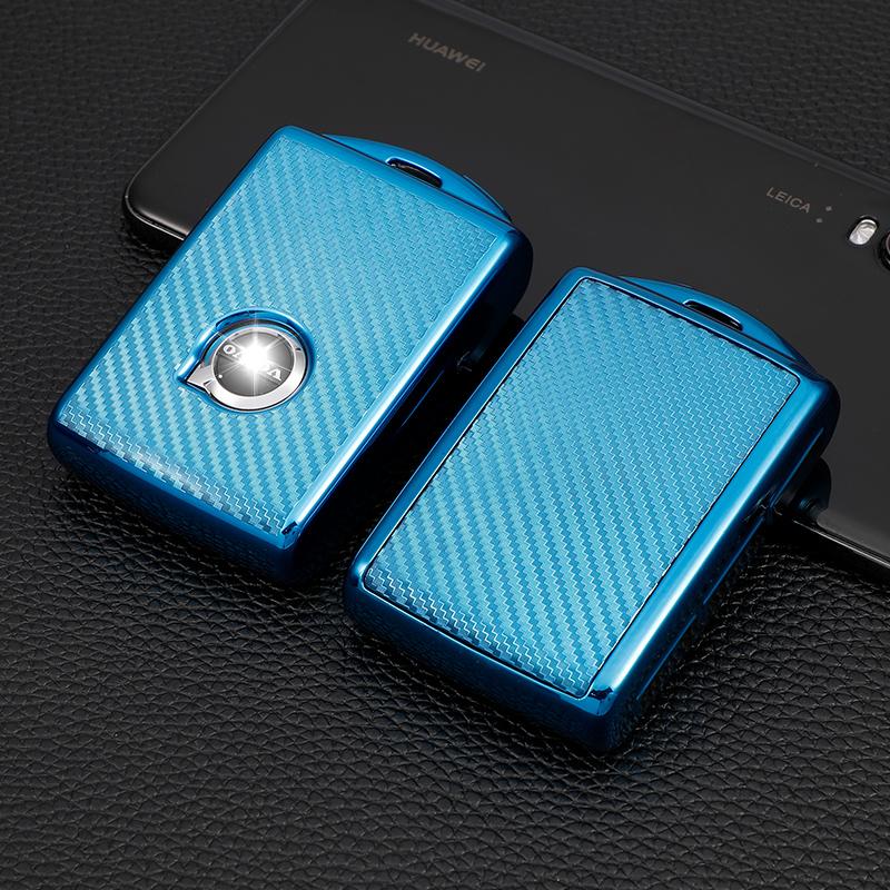 

Carbon Fiber TPU Car Key Cover Case Fob Shell for Volvo XC40 XC60 XC90 S60 S90 S80L S90L V60 V90 T5 T6 T8 2017 2018 Accessories синій