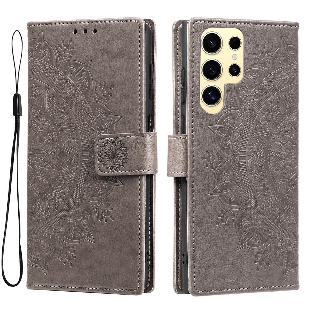 For Samsung Galaxy S25 Ultra Case Imprinted Totem PU Leather Wallet Stand Phone Cover