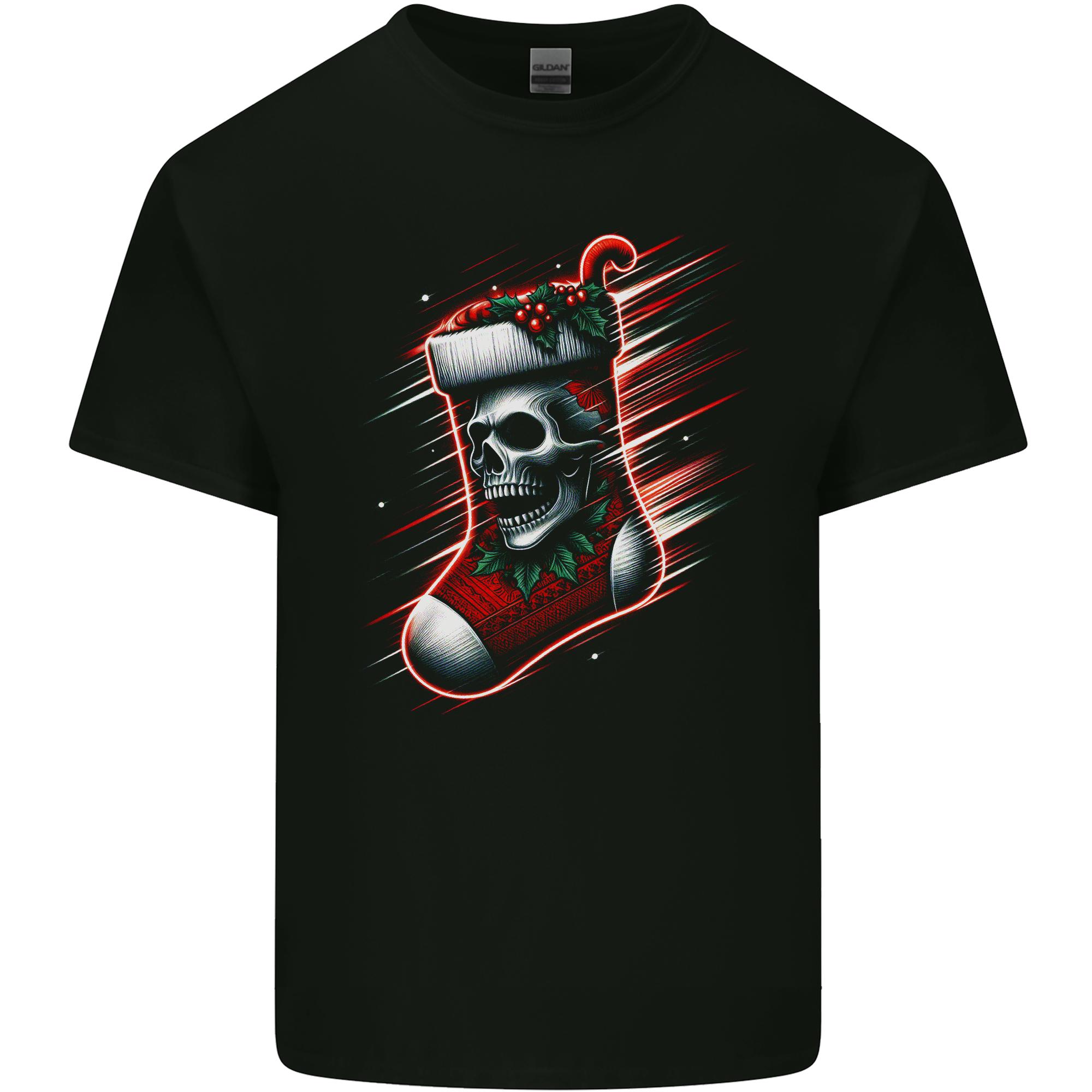 Christmas Skull Sock Xmas Heavy Metal Rock n Roll Unisexs Light Cotton TShirt S