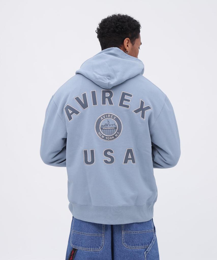 VARSITY LOGO ZIP SWEAT PARKA NYC Varsity Logo Zip Sweat Hoodie 2XL 391 Saxophone [Avirex] Men's 783-4231002