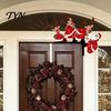 Creative Christmas Door Ornament Frame Corner Decor, Wooden Santa Reindeer Topper Winter Festive Decoration Ornament, Table EdgeDecoration for