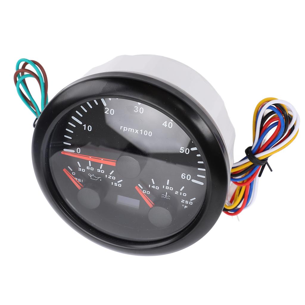 3 v 1 Elektrický tachometr Manometr tlaku oleje Teploměr vody 3 3 8in 6000rpm 0 až 150 PSI 100 až 250 Fahrenheita 7