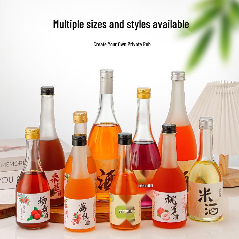 New Arrival Frosted Glass Wine Bottle – Transparent, Sealed, and Ideal for Baijiu or Homebrew