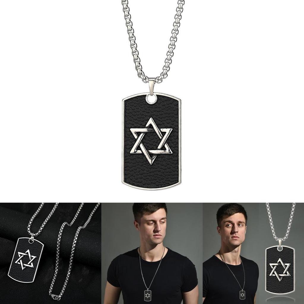 Stylish Titanium Steel Hip Hop Necklace With Geometric Pendant For Trendy Men And Women