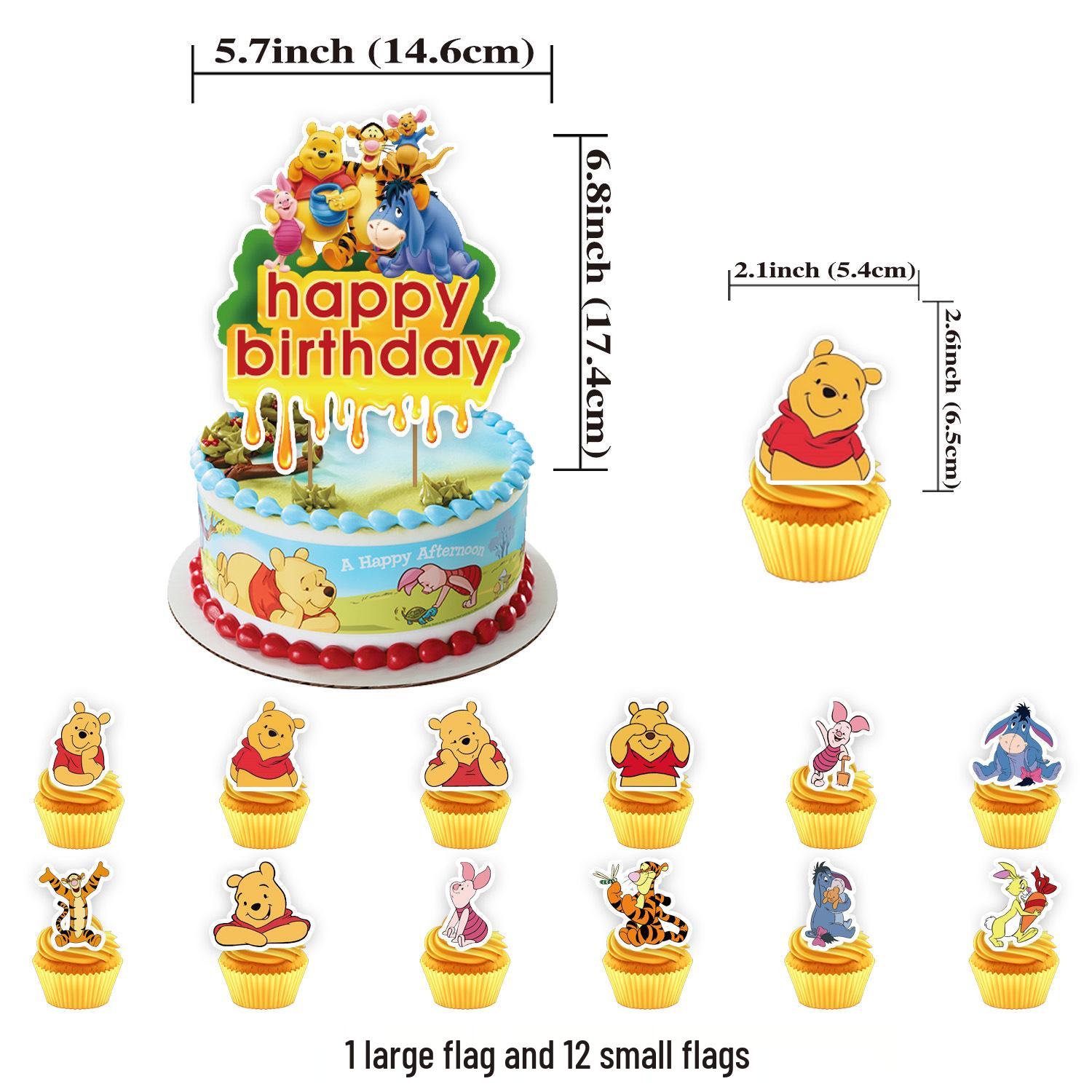In Stock Winnie the Pooh 3rd Birthday Decoration Kit: Banner, Balloons & Flags Set