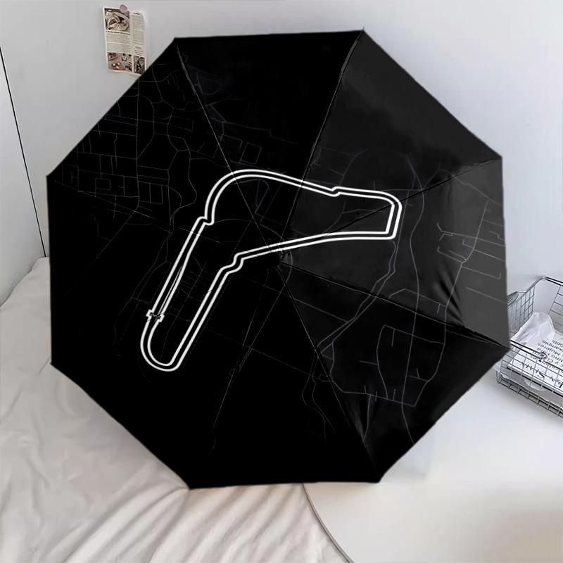 1 PC Automatic Folding Umbrella - F1 Track Map Pattern, Portable & Foldable Design with 8 Ribs, Christmas Birthday Gifts
