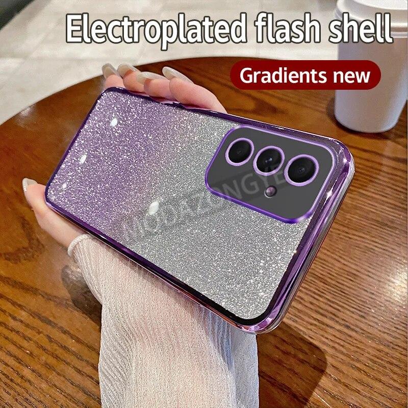 

Чехол для Samsung Galaxy A54 5G, гальванический мягкий блестящий чехол из ТПУ, чехол для телефона Samsung GalaxyA54 5G, для девочек и женщин Samsung GalaxyA54 5G фиолетовый