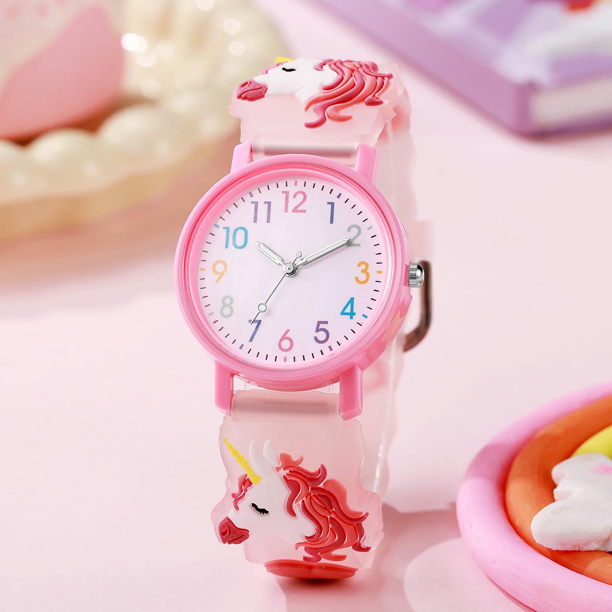 

Fashion cute children s watch unicorn pattern color scale, suitable for daily school wear, Christmas gifts