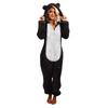 Women's Fashion Fleece-Lined Thickened Fleece Hooded Pyjamas With Zip-Up Onesie