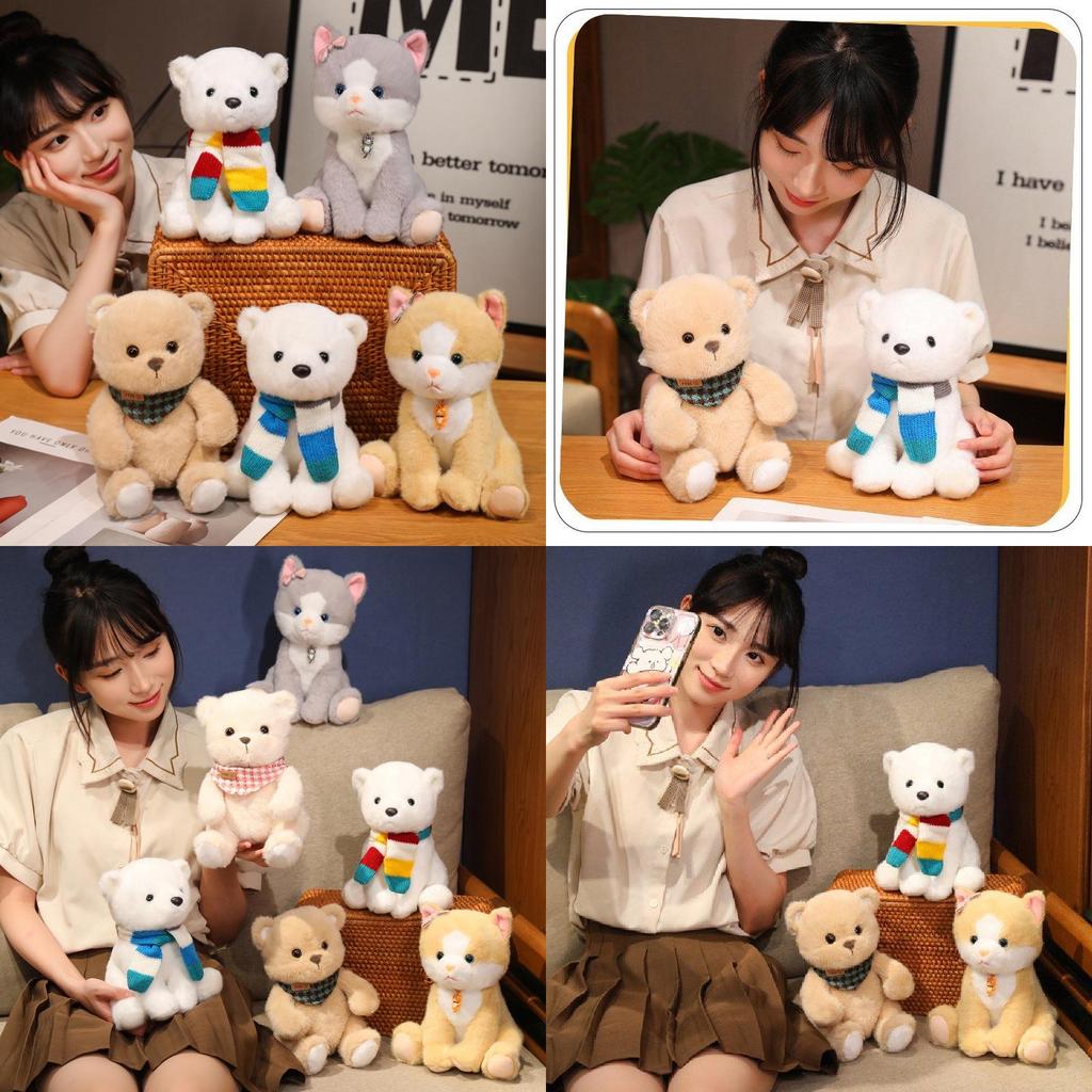 Adorable Plush Arctic Bear With Colorful Scarf Perfect For Kids Soft Toy Companion