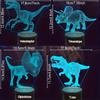 4pcs T-rex Dinosaur 3D Night Light (4 Patterns) With 1 Base, Remote Control & 16 Colors Changing & Dimmable & Gift Wrap