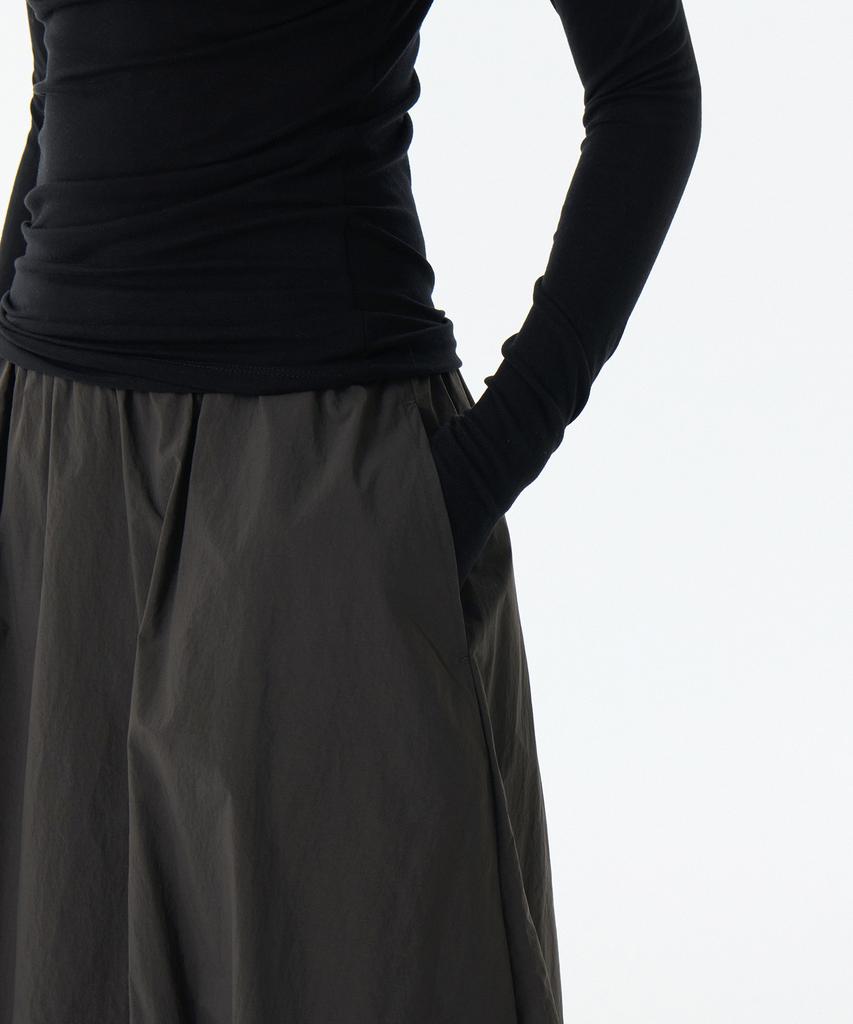 Musinsa Standard Woman Women'S Balloon Banding Long Skirt [Gunmetal]