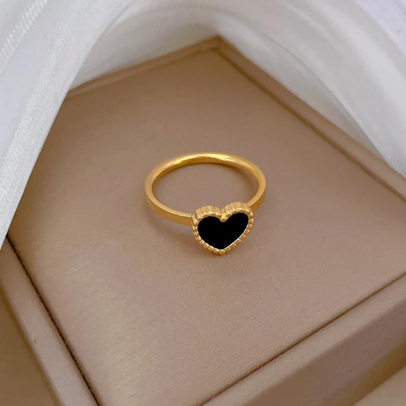 No Fading Black And White Love Cold Wind Jumping Ring Men And Women Tide Personality Simple Index Finger Ring