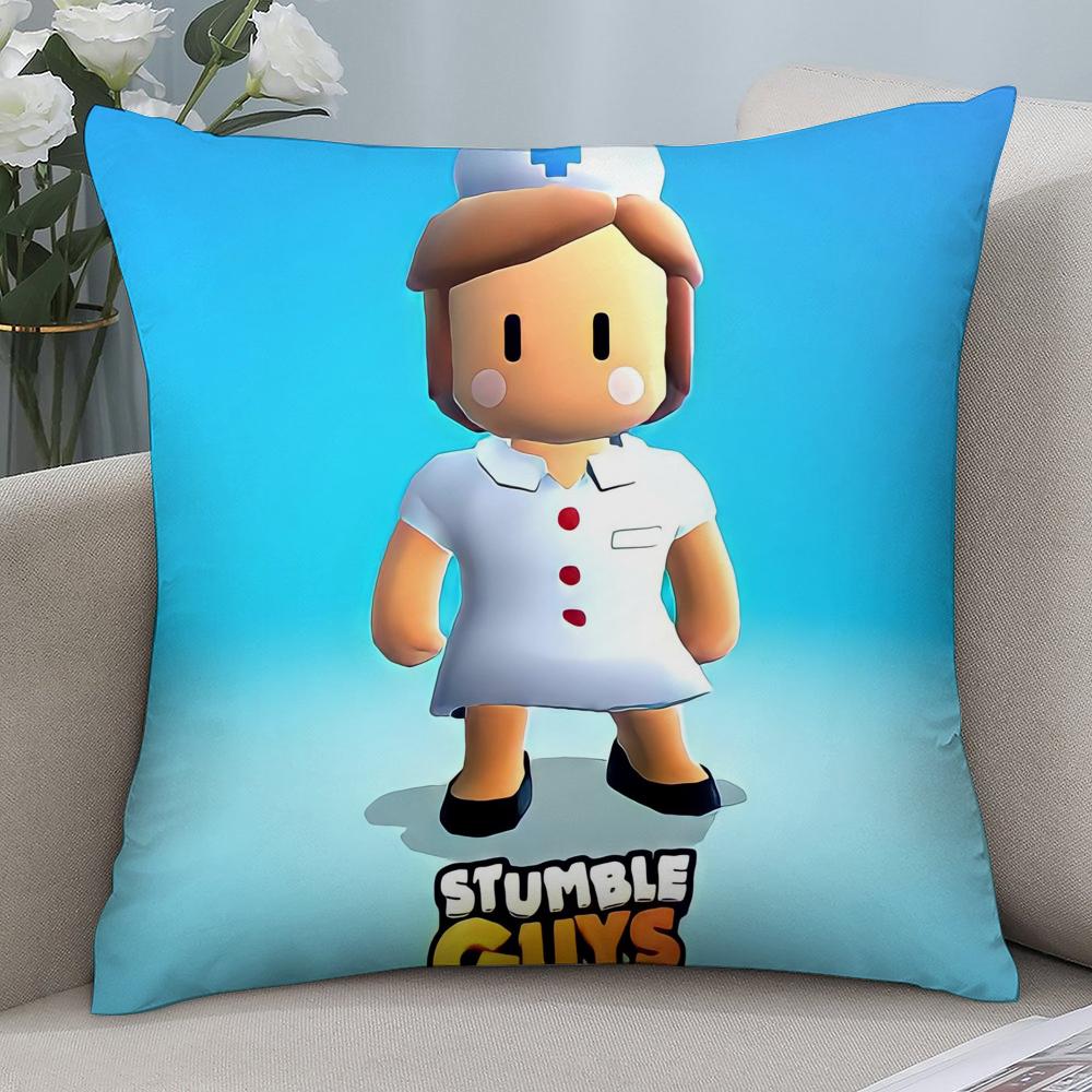 Pillow Sleeping Game S-Stumble Guys Ornamental Pillow Case Short Plush Sofa Decorative Gift Home Double-sided Printing Cushion