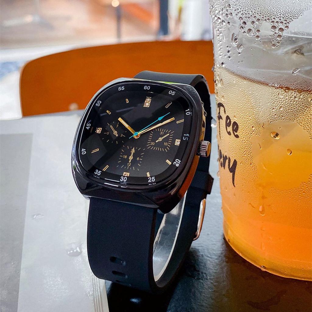 Large Dial Silicone Tape Men's Watch Women's Sports Casual High-end Quartz Watch