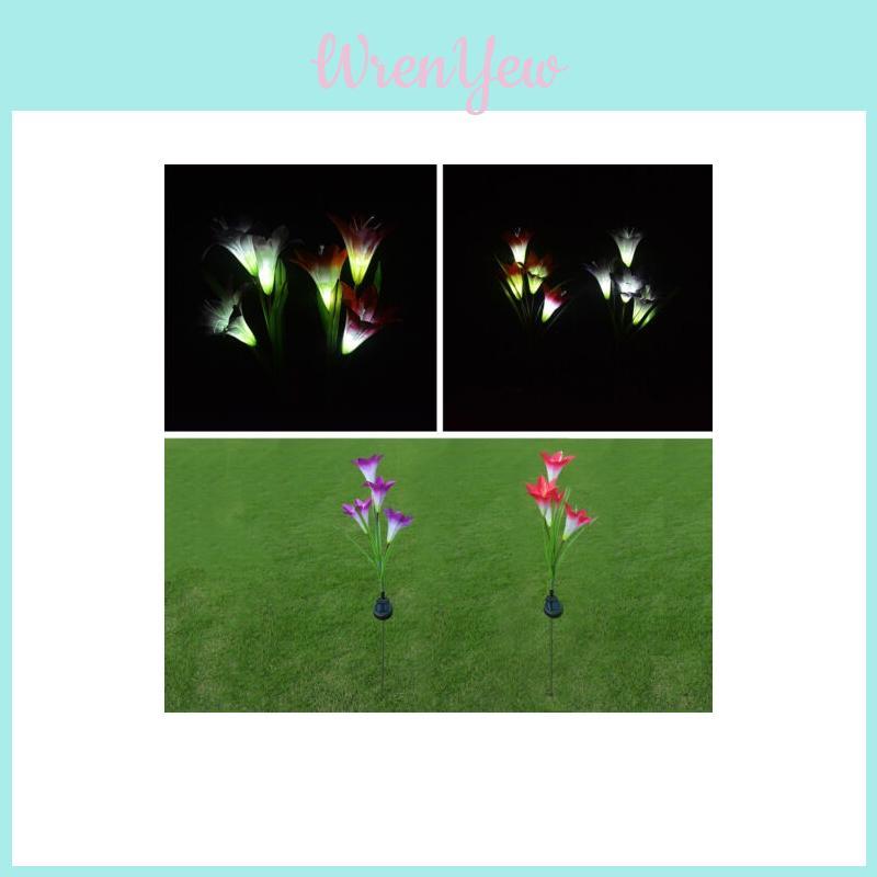 Versatile Solar Power Lily Rose Garden Stake Lamp Enhancing Landscape With Timeless Charm