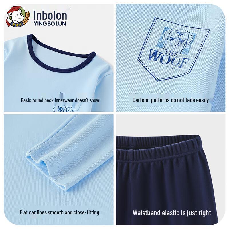 Yingbolun Boys' 100% Cotton Base Layer Set